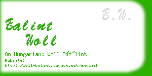 balint woll business card